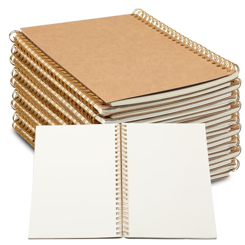 SHENLIU 24-Pack A5 Spiral Notebooks, Brown