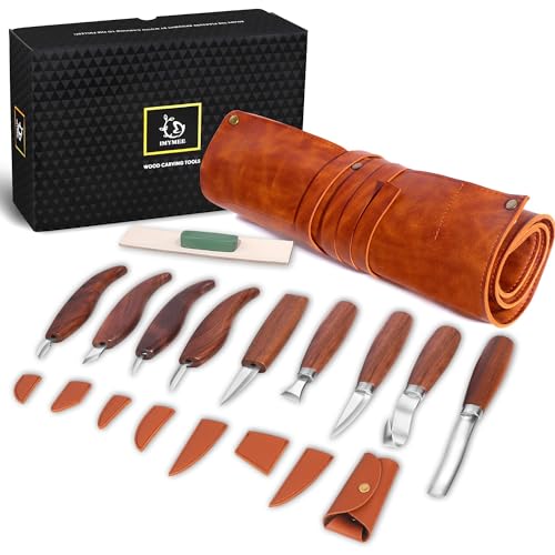 IMYMEE 9-Piece Wood Carving Set - Walnut Handles + Stropping Kit