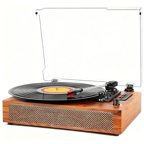 Vintage Bluetooth Turntable - USB, RCA & Built-in Speakers