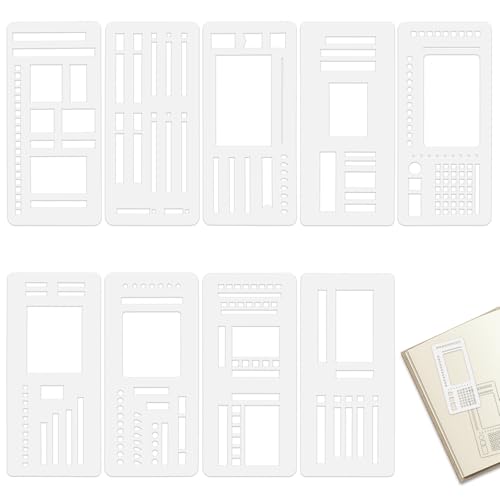 9-Piece Flexible Handmade Journal Stencils (Transparent)