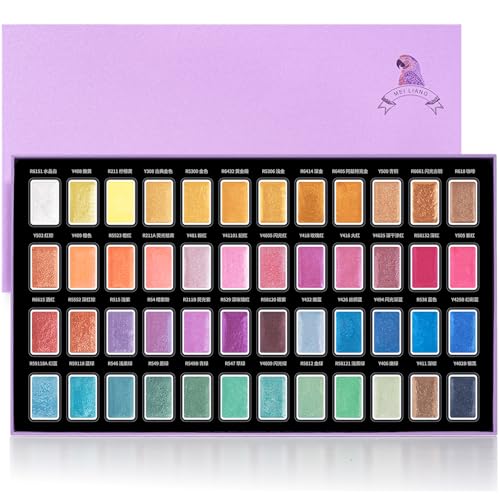 MEI LIANG 48-Color Metallic Watercolor Set