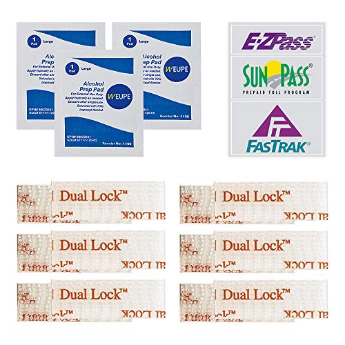 WEUPE Toll Tag Adhesive Strips — 12+3 Pads, 200° Heat