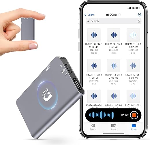 128GB AI Noise Reduction Voice Recorder - 28h Battery Life