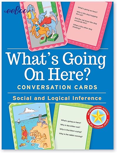 eeBoo Conversation Flashcards for Kids - 50 Cards, Ages 3+