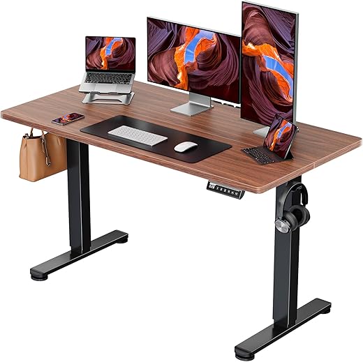 ErGear 48×24 Electric Standing Desk w/ Memory Vintage Brown