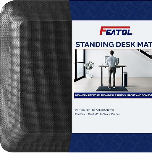 FEATOL Extra-Thick Anti-Fatigue Standing Desk Mat 20 x 32