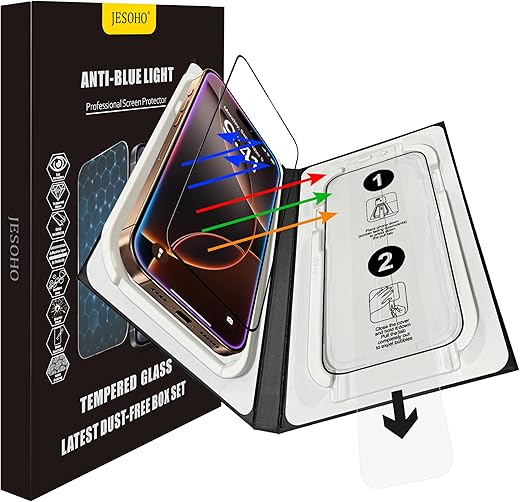 JESOHO iPhone 16 Pro Max Blue Light Screen Protector