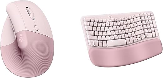 Logitech Wave Keys & Lift Mouse Bundle - Rose Color