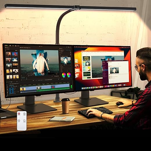 MACASA Remote Control LED Desk Lamp - Adjustable Light
