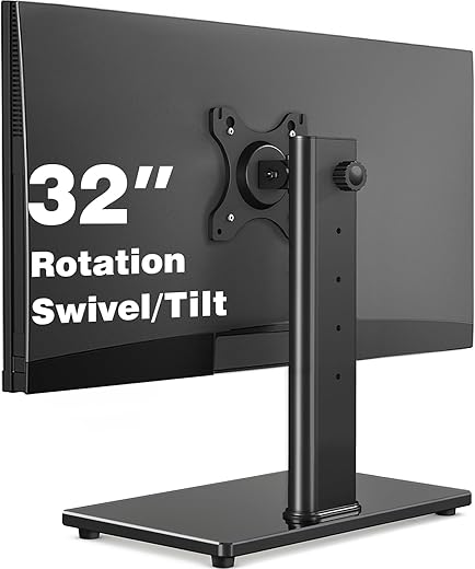 Desktop Adjustable Single Monitor Stand 13-32in VESA 75/100