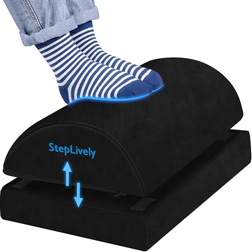 StepLively Adjustable Foot Rest - Velvet Comfort Support