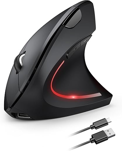 TECKNET Vertical Wireless Mouse Ergonomic Rechargeable