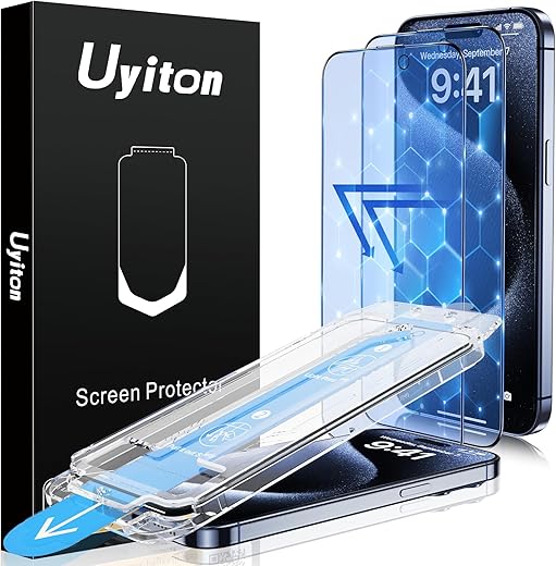 Uyiton Anti-Blue Light Screen Protector for iPhone 15 Pro Max