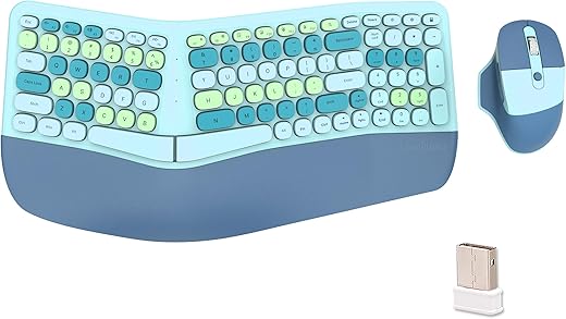 Wireless Ergonomic Keyboard & Mouse Combo - 10m Range