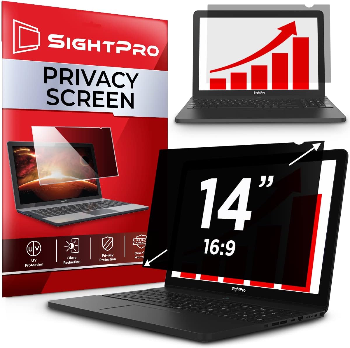 14-inch 16:9 Laptop Privacy Filter – Anti-Glare