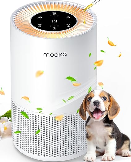MOOKA H13 True HEPA Air Purifier 1200ft² for Pets & Smoke