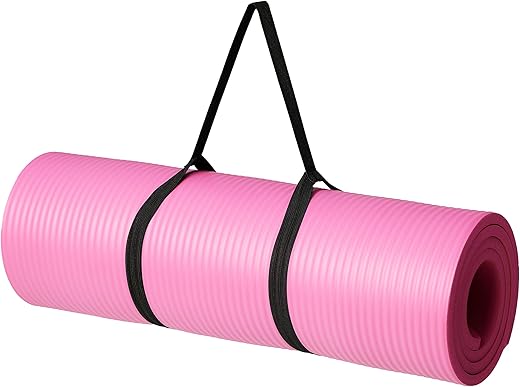 Amazon Basics 1/2-Inch Extra-Thick Yoga Mat with Strap