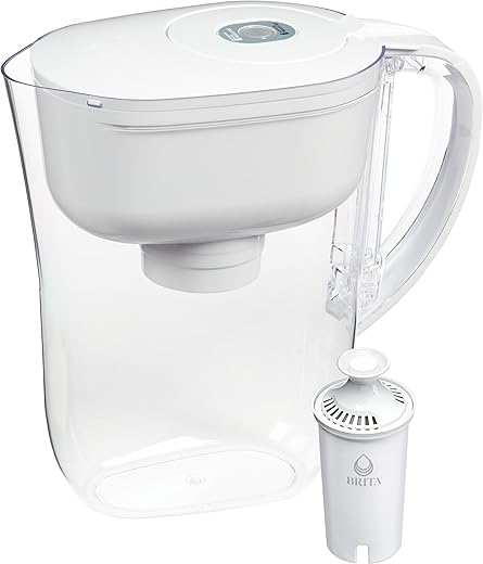 Brita 6-Cup Water Filter Pitcher, White – 2-Month Filter