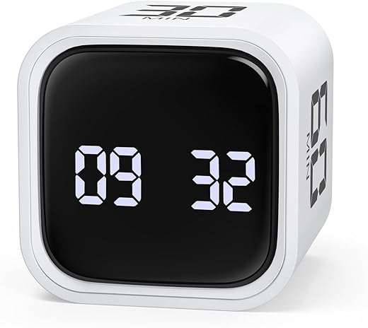 Pomodoro Cube Timer — 5/10/30/60 min, Volume & Pause/Resume