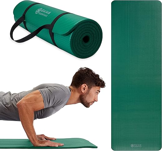 Gaiam Thick Yoga & Fitness Mat 72x24x0.4in with Carry Strap