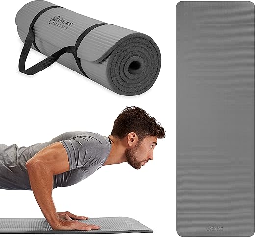 Gaiam Essentials Thick Yoga Mat 72×24 with Carry Strap
