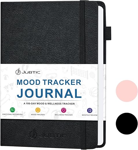 JUBTIC Mood Tracker Journal - A5 Wellness Log