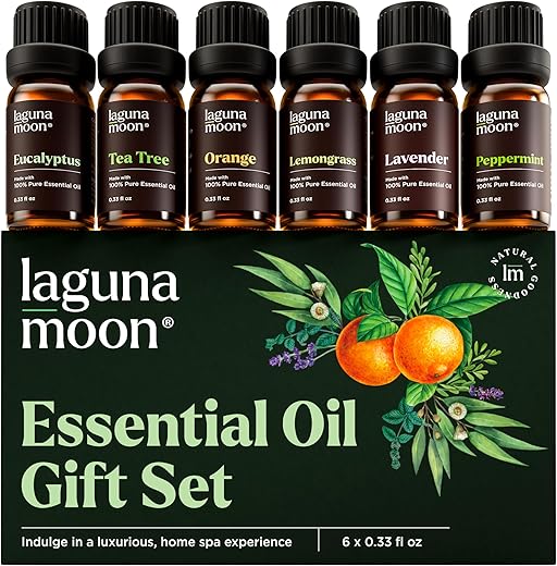 Lagunamoon 6-Pack Essential Oils Set 10ml – For Diffusers