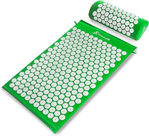 Large Gray Acupressure Mat & Pillow Set – Back & Neck Relief