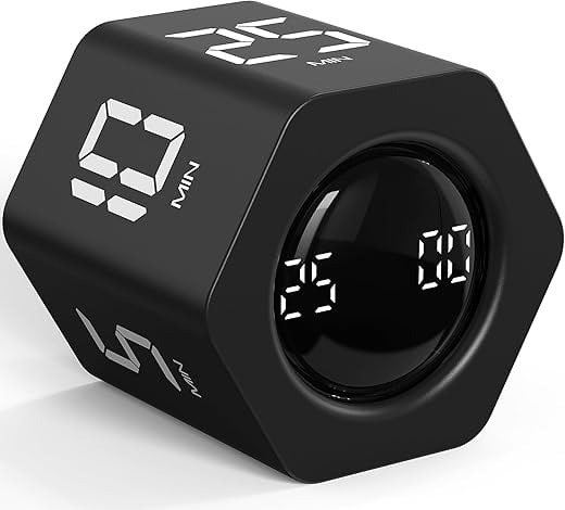 Rotating Pomodoro Flip Timer — Preset 5/10/25/30/60 Min