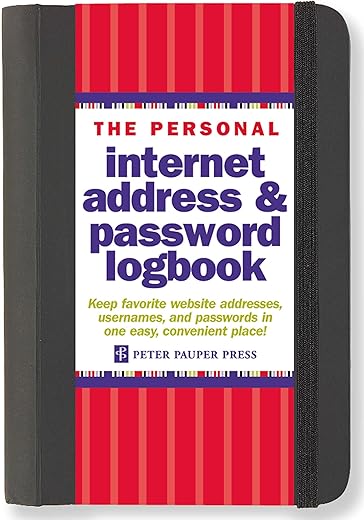 Secure Password & Internet Address Logbook – Removable Band